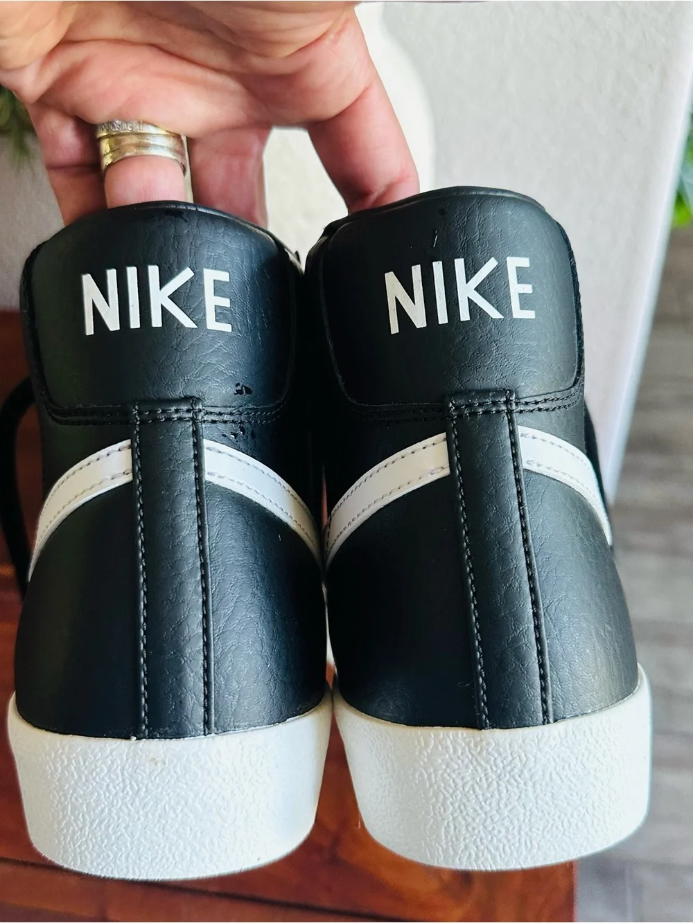 Nike Black and White High-Top Athletic Sneakers